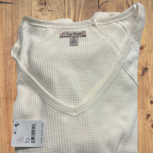 NWT Free People Santa Clara Thermal / Alabaster - Picture 6 of 6